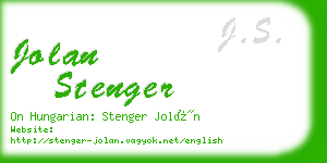 jolan stenger business card